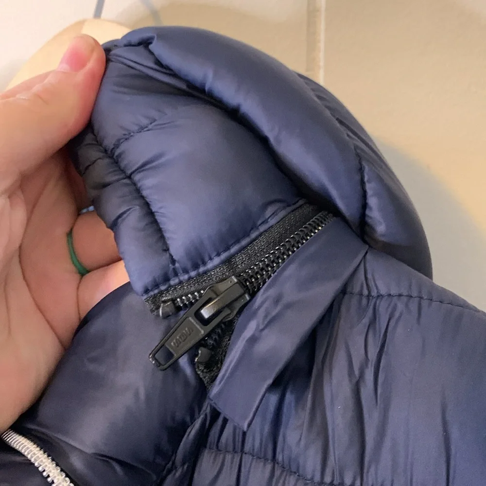 ZYIA Telluride Navy Stripe Puffy Coat Size Medium